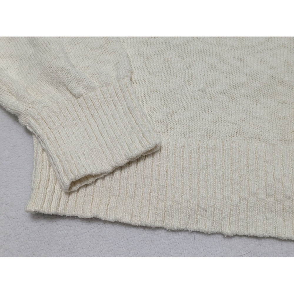 Marine Layer Sweater Cream sz M White Seabreeze Textured Knit Crewneck Pullover - Picture 6 of 10